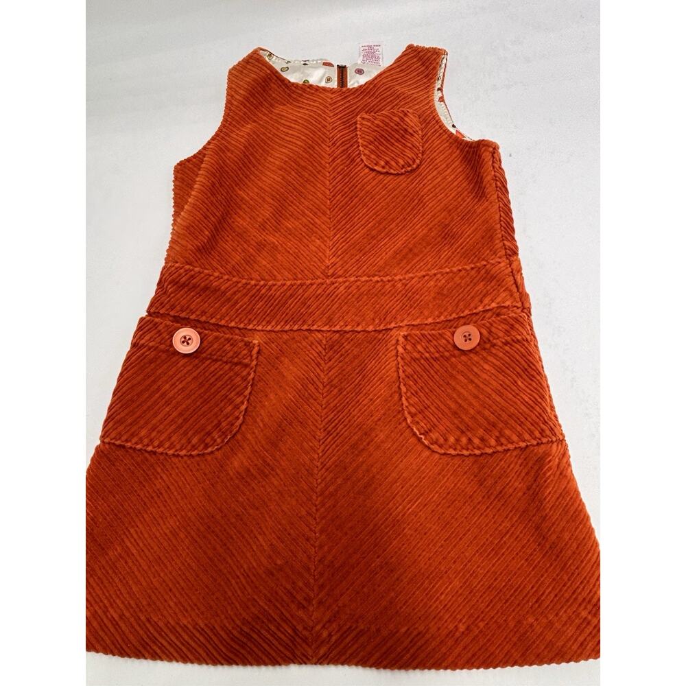 Gymboree CUTE AS A BUTTON Corduroy Jumper Dress Orange/Rust Color Size 4